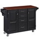 Home Styles Black Finish with Cherry Top Create-a-Cart