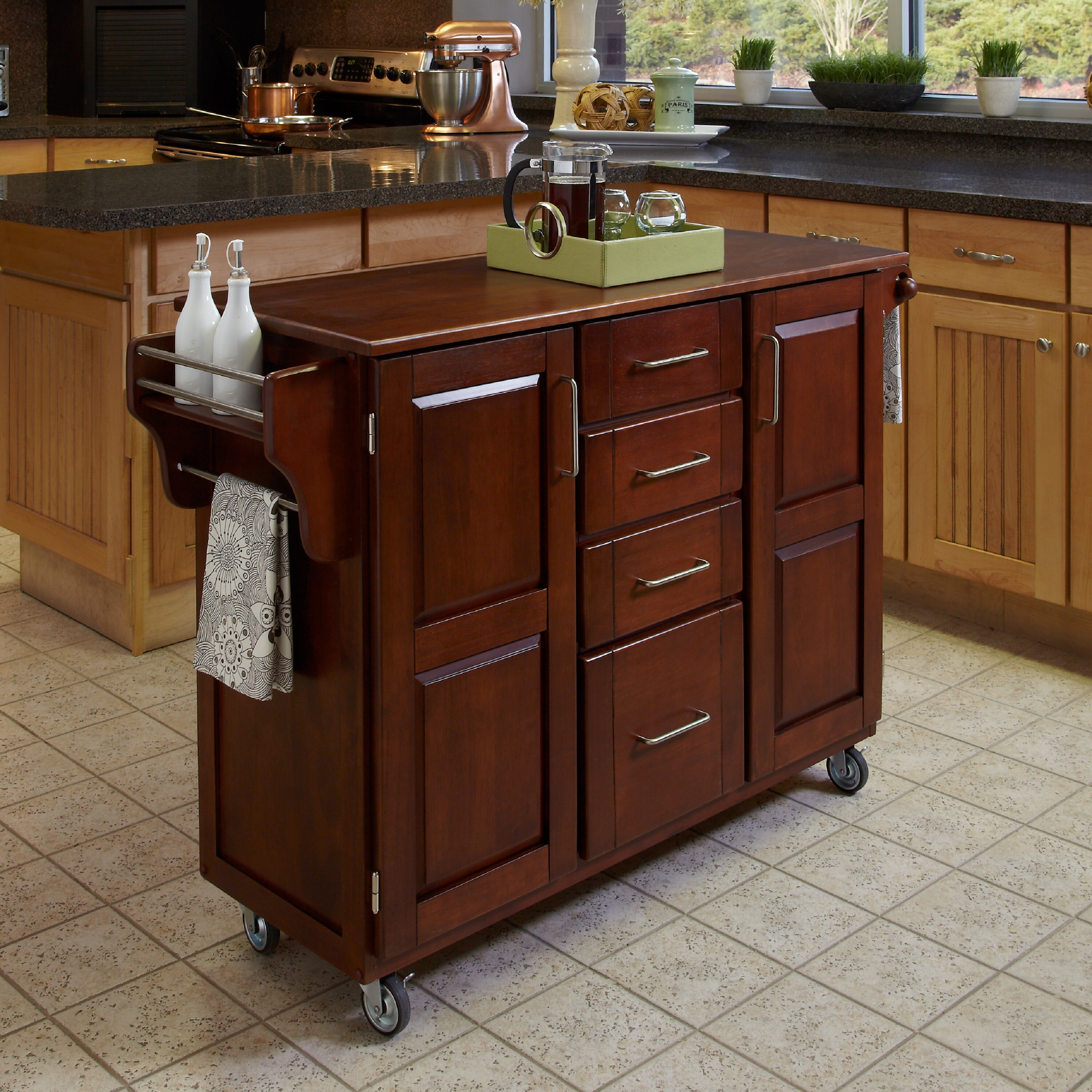 Home Styles Create a Cart Cherry Finish Cart Today $535.74