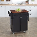 Home Styles Black Finish Cherry Top Cuisine Cart