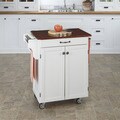 Home Styles White Finish Cherry Top Cuisine Cart