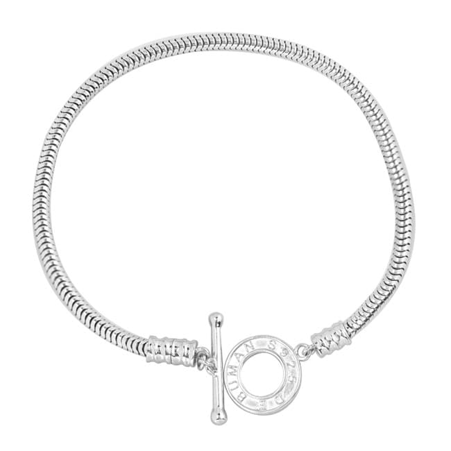 De Buman High-polish Sterling Silver Snake Charm Toggle-clasp Bracelet
