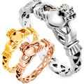 Lightweight High-polish Stainless Steel Celtic Eternity Claddagh Ring