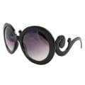 Womens' Black Oval Fashion Sunglasses 