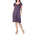 La Cera Women's Short-sleeve Inverted Pleat Knit Dress