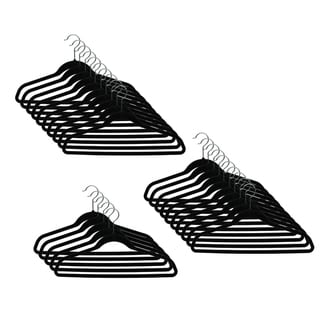Ultra Thin No Slip Black Velvet Suit Hangers (Pack of 25)