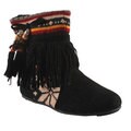Refresh by Beston Women's 'Mini-03' Black Fringe Boots