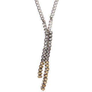 BCBG Clear/ Yellow Cubic Zirconia Fashion Necklace