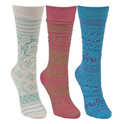 MUK LUKS Kid's Microfiber 3 Pair Pack Knee High Socks (One Size Fits Most)-Image