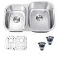 Ruvati 16-gauge Steel Double Bowl 32-inch Undermount Kitchen Sink