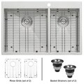 Ruvati 16-gauge Stainless Steel 33-inch Double Bowl Overmount Kitchen Sink