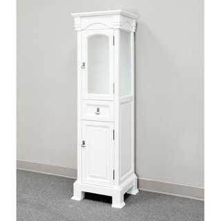 Olivia White Wood Linen Tower