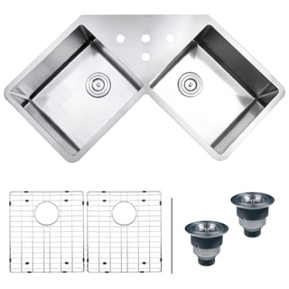 Ruvati 16-gauge Stainless Steel 44-inch Double Bowl Undermount Kitchen Sink