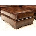 Elements Fine Home Furnishings Emerson Top Grain Leather Ottoman