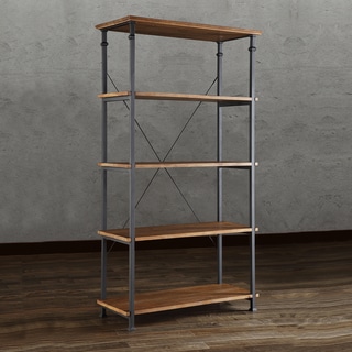 ETHAN HOME Myra Vintage Industrial Modern Rustic 40-inch Bookcase