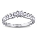 Miadora 10k White Gold 1/2ct TDW Diamond Engagement Ring