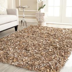 Low Price Safavieh Handmade Metro Beige Suede Leather Metro Shag (8' x 10')