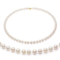 7-7.5mm White Freshwater Cultured High Luster Pearl Endless Necklace 36