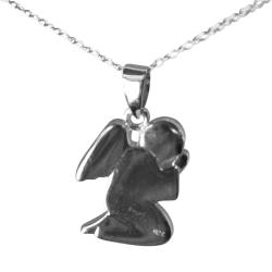Sterling Silver Crystal Praying Angel Necklace