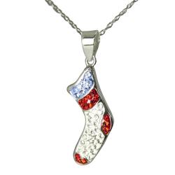 Sterling Silver Crystal Stocking Necklace