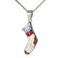 Sterling Silver Crystal Stocking Necklace