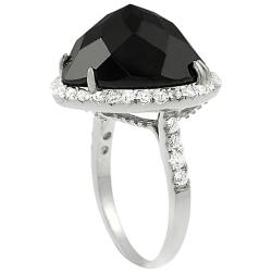 Tressa Sterling Silver Black CZ Heart Ring