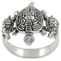 Tressa Sterling Silver Three Turtles Ring