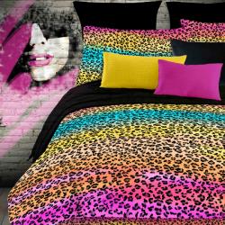 Street Revival Rainbow Leopard Twin-size 6-Piece Bed in a Bag with Sheet Set