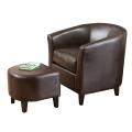 Christopher Knight Home Preston Bonded Leather Brown Club Chair/ Ottoman Set