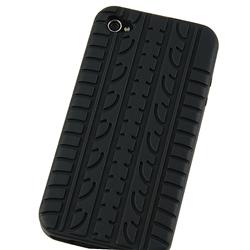 Black Tire Tread Silicone Case for Apple iPhone 4