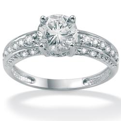 Ultimate CZ 10k White Gold Round Cubic Zirconia Ring