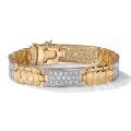 Ultimate CZ 14k Gold Overlay Men's Clear Cubic Zirconia Link Bracelet