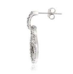 Sterling Silver 1/10ct TDW Black Diamond Dangle Earrings