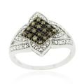 Sterling Silver 1/6ct TDW Brown Diamond Star Ring