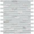 SomerTile 12x12-in Reflections Subway 5/8x2-in Ming Glass/Stone Mosaic Tile (Pack of 10)