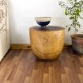 Monkey Pod Wood Walnut Oil-finished Oval Drum End Table (Thailand)