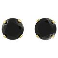 Tressa Sterling Silver Vermeil 8-mm Round-cut Black CZ Earrings