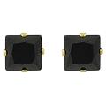 Sterling Silver Vermeil 4-mm Square-cut Black Cubic Zirconia Earrings