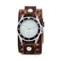 Nemesis Men's Vintage Brown Leather Cuff Watch