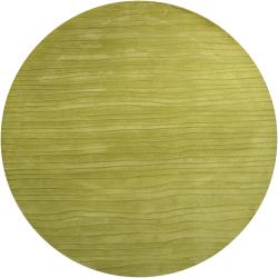 Hand-tufted Mandara Solid Green Wool Rug (7'9 Round)