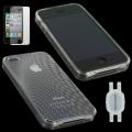 Free connected hints for waves Bundle rooCASE iPhone 4 Clear Wave Design TPU Crystal Case 3-in-1 Bundle