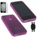 Free connected hints for waves Bundle rooCASE iPhone 4 Magenta Wave Design TPU Crystal Case 3-in-1 Bundle