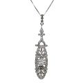 Sterling Silver Cubic Zirconia Vintage Style Necklace