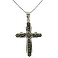 Sterling Silver Marcasite Vintage Cross Necklace