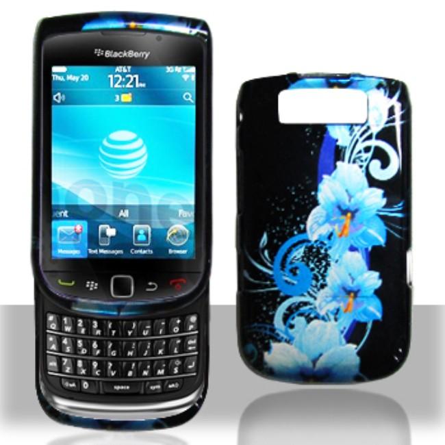 Premium BlackBerry Torch 9800 Blue Flower Case  