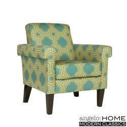 angelo:HOME Ennis Shoreline Tile Aqua Blue Arm Chair