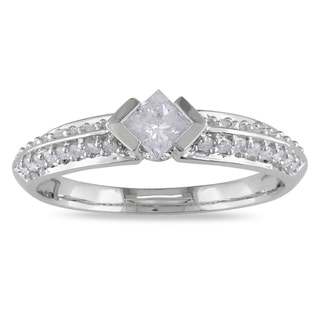  Miadora 14k White Gold 1/2ct TDW Diamond Engagement Ring (G-H, I1-I2)