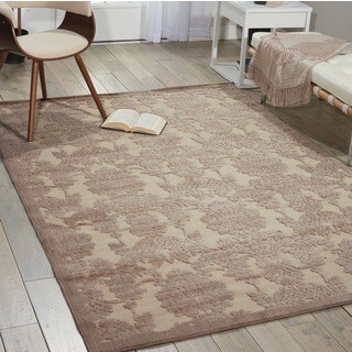 Graphic Illusions Damask Ivory Latte Rug (3'6 x 5'6)
