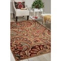 Graphic Illusions Paisley Red Multicolor Rug (5'3 x 7'5)