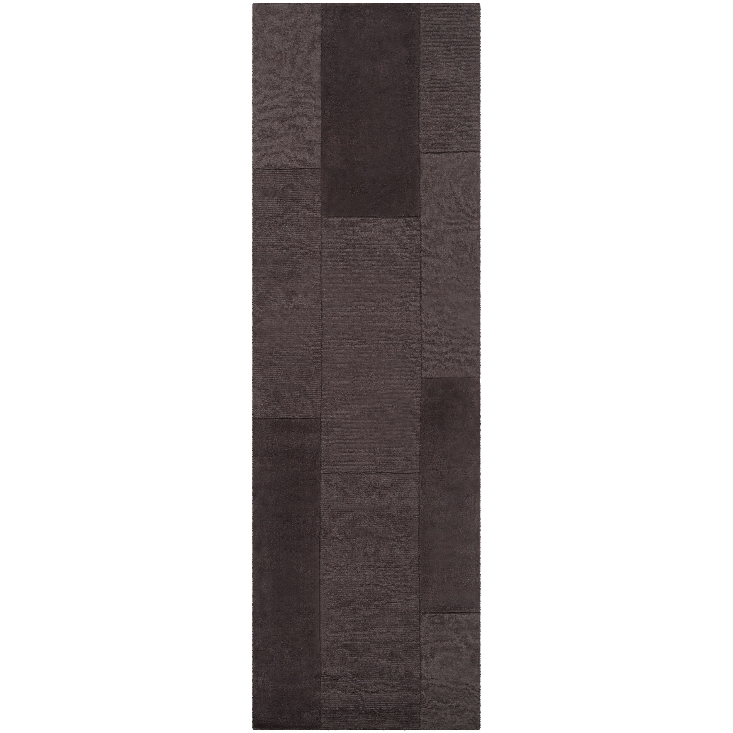 Hand-crafted Solid Grey Bethel Wool Rug (2'6 x 8')
