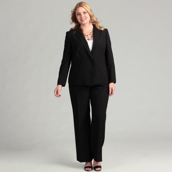 Tahari Asl Women S Plus Pinstripe Pant Suit Final Sale